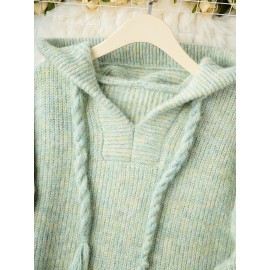 Women'S Casual Hooded Sweater with Adjustable Drawstring Hood - Soft Tie-Dye Pullover, Relaxed Fit Long Sleeve All-Season Comfort for Casual Attire, Hooded Sweatshirt, Comfortable Pullover, Durable Comfort Wear