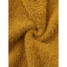 [Soft Thermal Sweater] Soft & Comfortable Women's Thermal Round-Neck Loose Fit Long Sleeve Sweater | All-Season Casual Top, Solid Color, Easy Care Hand Wash/Dry Clean, Medium Stretch, Clean Design