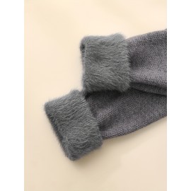 [Soft Thermal Sweater] Soft & Comfortable Women's Thermal Round-Neck Loose Fit Long Sleeve Sweater | All-Season Casual Top, Solid Color, Easy Care Hand Wash/Dry Clean, Medium Stretch, Clean Design