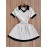 Women'S Casual Color Block V-Neck Dress with Flared Hem - White and Black, Short Sleeve, Polyester, Perfect for Spring/Summer, Casual Attire|Vneck Dress|Polyester Fabric
