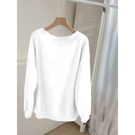 Women'S Halloween Witch Print Sweater - V-Neck Long Sleeve Pullover with Pumpkin & Floral Design, Loose Fit Casual Sweater for Fall/Winter, Halloween Clothes, Seasonal Fashion, Frenchinspired Style, Comfortable Wear, Fall Fashion, Frenchinspired Des