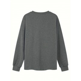 0807 Circle, 1pc Casual Women'S Sweatshirt, Round Neck, Long Sleeve, Halloween Print, Suitable for Autumn and Winter as well as All Seasons, Women'S Clothing, Halloween Clothing | Halloween Print Top | Construction, Halloween Costumes