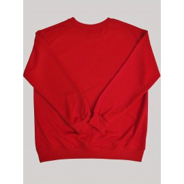 [Cozy Plus Size Sweatshirt] Polyester Plus Size Women's White Bow Print Sweatshirt - Cozy, Comfortable, Machine Washable Fall & Winter Pullover with Digital Butterfly Design