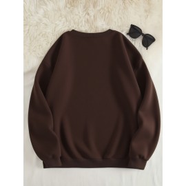 Women'S Cozy Crew Neck Sweatshirt with Vibrant Fox & Floral Print - Casual Long Sleeve Pullover for Fall & Winter, Soft Polyester Blend, Machine Washable, Allseason Apparel | Vibrant Print Top | Polyester Blend, Fox Sweatshirt