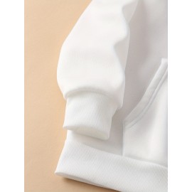 letter print hoodie, drawstring casual hooded sweatshirt for winter & fall, Women's clothing