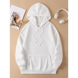 letter print hoodie, drawstring casual hooded sweatshirt for winter & fall, Women's clothing